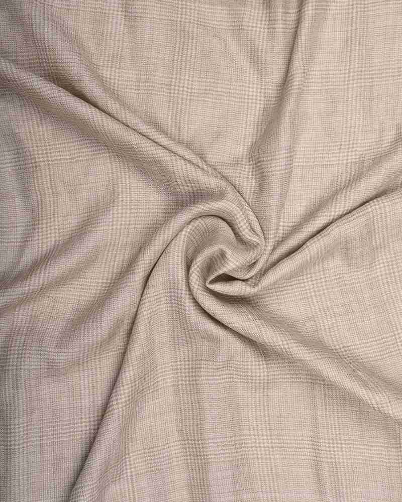 Light Brown Pashmina Wool Silk Check Stole – Lightweight Luxury Winter Wrap
