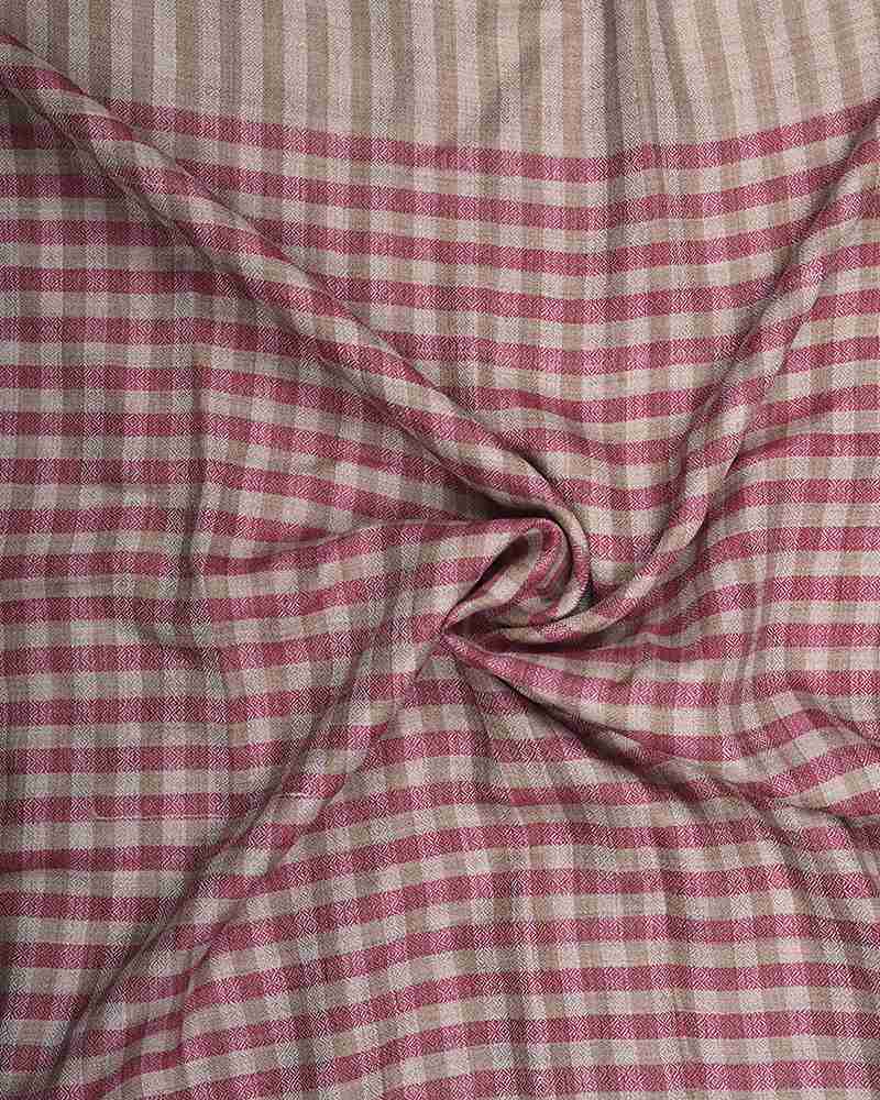 Red Pashmina Wool Natural Check Stole – Soft Lightweight Luxury Wrap