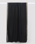 Black Pashmina Wool Zari Kandi Border Stole – Elegant Festive & Winter Wrap