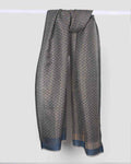 Blue Pashmina Wool Zari Chevron Pattern Stole – Luxury Winter & Festive stole Wrap