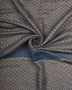 Blue Pashmina Wool Zari Chevron Pattern Stole – Luxury Winter & Festive stole Wrap