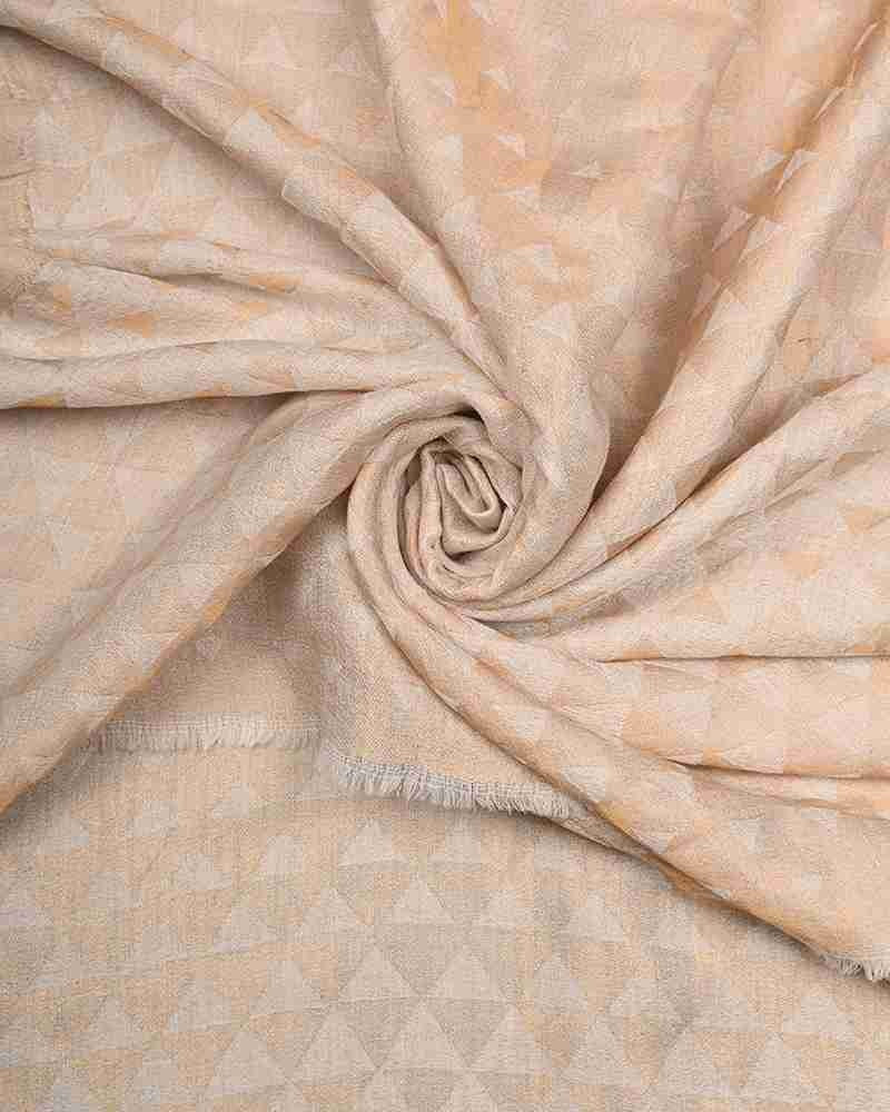 Pashmina Wool Zari Pyramid Stole in Off White