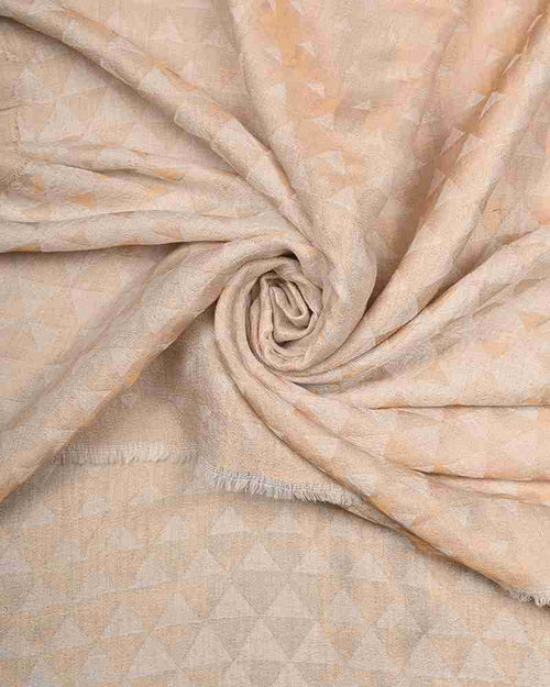 Pashmina Wool Zari Pyramid Stole in Off White