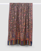 Green Pashmina Wool Kani Stole – Handcrafted Luxury Winter Shawl