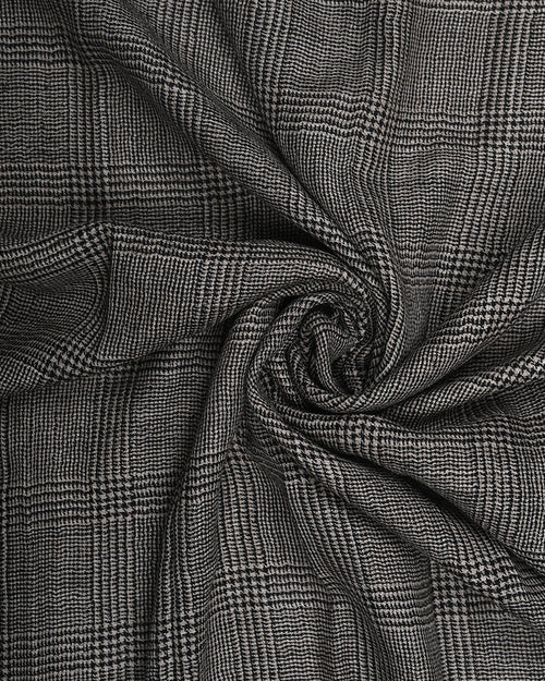 Black Pashmina Wool Natural Check Stole